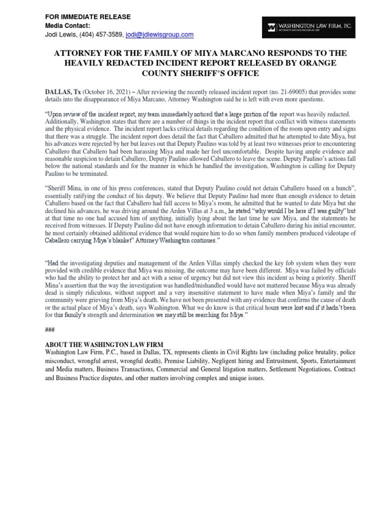 washington statement
